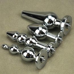 Metal Butt Plugs Anal Plug Unisex Sex Stopper 3 Different Size Men/Women Anal Toys Trainer For Couples520
