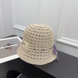 Summer trend new knitted bucket hat women hollowed-out fisherman hat