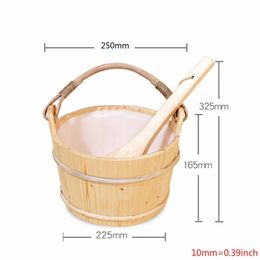 Top Quality Sauna Bucket with ladle Sauna Accessories Sauna BucketLadle Plastic Liner Mar-18 240307