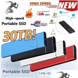 Hard Drives 60Tb Ssd Original Drive 30Tb High-Speed External Mobile Solid State Portable Usb 3.0 Type-C For Laptop Notebook Drop Deliv Ot7Hy