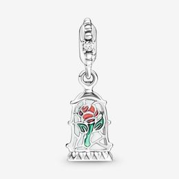 100% 925 Sterling Silver Enchanted Rose Dangle Charm Fit Original European Charms Bracelet Fashion Women Wedding Engagement Jewelr1870