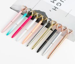 27 Colours Student Ballpoint Pen With Large Diamond Crystal Big Diamonds Ballpen School Office Promotion Metal Gem Ballpoint Pens B5185300