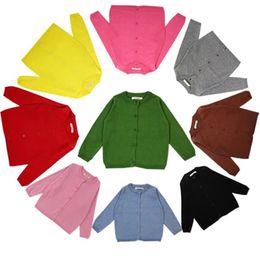 Maglione di cotone primaverile Top Abbigliamento per bambini Abbigliamento per ragazzi e ragazze Cardigan lavorato a maglia per bambini 240301
