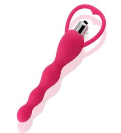 Silicone Vibrating Stick Vagina Anal Beads Vibrator Waterproof Anal Vibe Soft Sex Toy For Men Women2103455