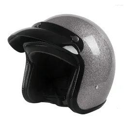 Motorcycle Helmets Sport Helmet Dirt Bike Glossy Silver Street Open Full Face Protective Motocross