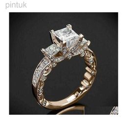 Rings Wedding Rings Victoria Wieck Vintage Jewellery Sterling Sier Rose Gold Fill Princess White Topaz Diamond ldd240311