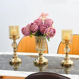 Candle Holders Candlestick OrnamentLuxury Retro Candlelight Dinner Props Nordic Romantic Dining Table Windshield