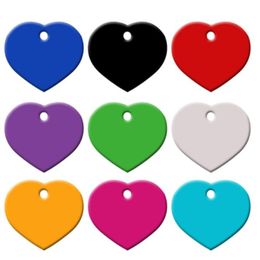 Whole 100Pcs Heart Love Personalized Dog Cat Pet ID Tags Customized Engraving Name Phone No For Dog Pet ID Tag Accessories230P