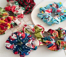 11 Styles Girls Christmas Velvet Hairbands Large Intestine Circle Elastic Hair Ties Accessories Ponytail Holder Rubber Band Scrunc5360984