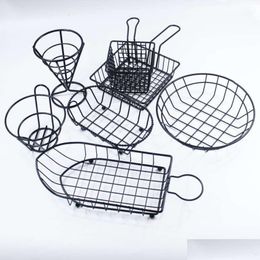 Colanders & Strainers American Creative Iron Wire Food Tavern Nightclub Snack Western Restaurant French Fries Basket Drop Delivery Hom Dhzfs