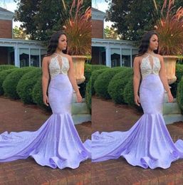 Black Girls Mermaid Beaded Prom Dresses 2020 Velvet Evening Gowns Plus Size Luxury Shining Party Dress vestidos de fiesta6244577