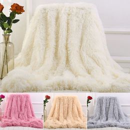 Double-faced Faux Fur Blanket Soft Fluffy Sherpa Throw Blankets for beds cover Shaggy Bedspread plaid fourrure cobertor mantas301r