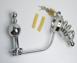 Stylish Male chasity Stainless Steel Anal plug male chasity devices with Adjustable Anal plug Butt beads fetish sex toys cage de c5089192