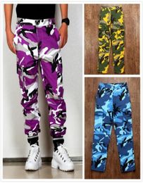 Colour Camo Bdu Camouflage Cargo Pants Men Women Casual Streetwear Pockets Jogger Orange Tactical Sweatpants Hip Hop Trouser Y201121958827