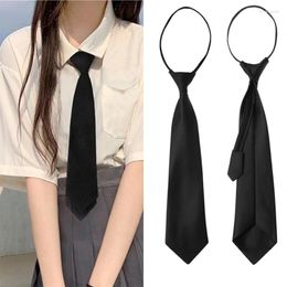 Bow Ties Male Casual Zipper Neck Professional Formal Shirt Convenient Lazy Tie Black Colour Business