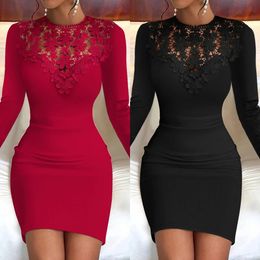 Slim Hip Waist Women Dress for 2024 Spring Summer Lace Sexy Club Mini Short Skirt Bodysuit Female Clothing Vestido Formal Occas 240308