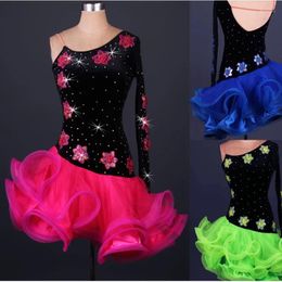 Stage Wear High Quality Women Latin Clothing Adult Girls Dance Performance Costume Sexy Dress Competition Backless Dresses