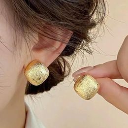 Stud Earrings Fashion Geometric Square Women Lady Vintage Matte Design Fine Jewelry Wholesale Girls Birthday Party Gift