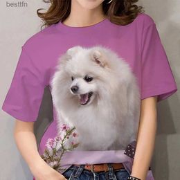 Women's T-Shirt Dog Graphic 3D Print T-shirt Woman T Shirts Ladies Fashion Casual Streetwear Oversized Tops Tees Womens Harajuku Y2k Clothes 240311