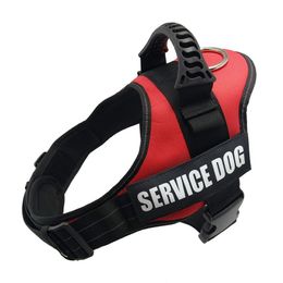 Dog Harness Service Dog K9 Reflective Harness Adjustable Nylon Collar Vest for Small Large Dogs Walking Running Pets Supplies 1020240J