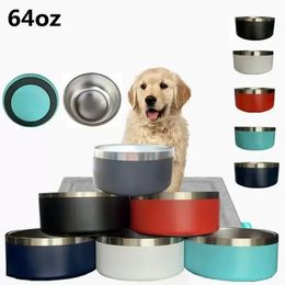 Dog Bowls 32oz 64oz Stainless Steel Tumblers Double Wall Pet Food Bowl Large Capacity 64 oz Pets Supplies Mugs B04272135