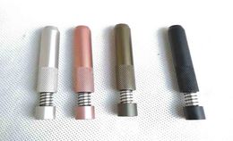 78mm length Metal one hitter spring bats smoking pipe Accessories Dugout Philtre Tips Snuff Snorter Dispenser Tube Straw Sniffer 4 4324639