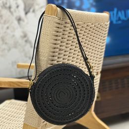 Woven Shoulder Handbag New Ladies Fashion round straw hobo crossbody bag summer designer beach purse with full package