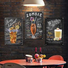 Vintage Cocktail Metal Sign Kitchen Bar Accessories Wall Decor Tin Signs Shabby Chic Man Cave Club Poster Decorative Plate Q07232797