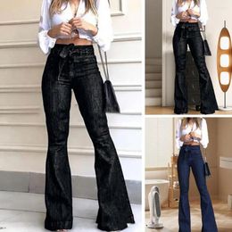 Women's Pants Women Cotton Stylish High Waisted Flared For Loose Wide Leg Jeans Wear Outfits Denim