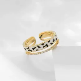 Cluster Rings European And American Retro Personality Leopard Open Ring High-end Light Luxury Gold-plated Party Eye-catching Fashion Jewellery