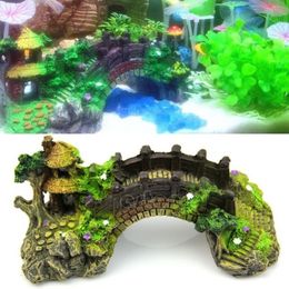Manufacturer resin deocorations rockery ornaments ecological fish tank aquarium accessories with whole simulation bridge230g