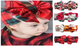 16Colors Baby Big Bow Knot Elastic Hairband Floral Baseball Plaid Print Headbands girls Headdress Kids Hair Band Girl Hair Accesso4923646