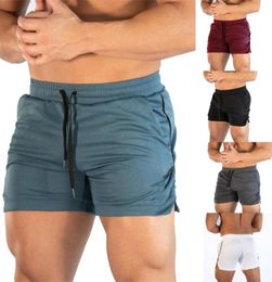 Men Solid Elastic Waist Workout Training Shorts Pants Running Sweatshorts with Drawstring Sports Casual Fitness Shorts8560794
