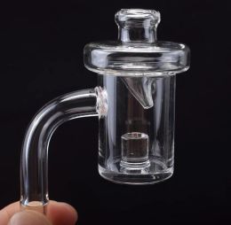 2mm Wall 4mm Thickness Bottom Core Reactor Quartz Banger With UFO Carb Cap Male Female Quartz Banger Nails For Glass Bongs ZZ