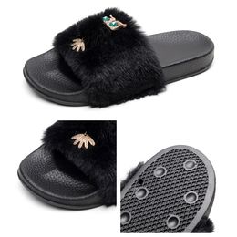 Designer Slipper Sliders Men Women Summer Sandals Beach Slippers Ladies Flip Flops Black White Blue Slides Shoes GAI black