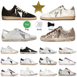 2024 golden goode sneakers mens dress shoes Women Trainers Superstars Flat White Silver Genuine Leather Snow Leopard Black Blue Glitter Dirty Men Designer Platform