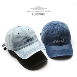 Ball Caps Baseball Cap Female Fashion Washed Denim Peaked Outdoor Sports Casual Letters ADMRABLE Embroidery Male Sun Protection