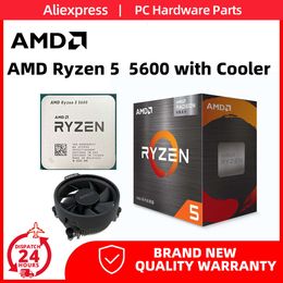 AMD Ryzen 5 5600 With Cooler R5 5600 and Fan Socket AM4 Original Box 7NM 65W 6 Cores 12 Threads up to 4.4GHZ processor