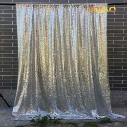 120x300cm Silver Sequin backdrops Glitter Sequin Curtain Wedding Po Booth Backdrop Pography Background Party Decoration261g
