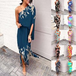 Summer Sexy Oblique Shoulder Single Side Sleeve Dress For Women