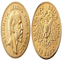 GERMAN ST Anhalt-Dessau Friedrich I 1896 1901 10 mark Craft Gold Plated Copy Coin metal dies manufacturing factory 233Y