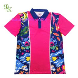 wholesale Custom design high quality sublimation printed quick dry men button up polo t-shirt