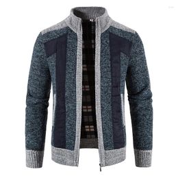 Men's Sweaters Cardigan 2024 Winter Thick Sweater Fleece Slim Male Autumn Knitted Sweatercoat Patchwork Jacket Plus Size 4XL