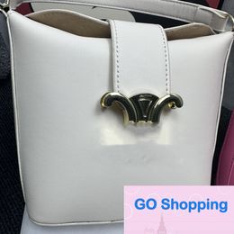 Top Bucket Bag Retro Cowhide Mini Bucket Bags Shoulder Crossbody Lucky Bag Small Square Bags for Women