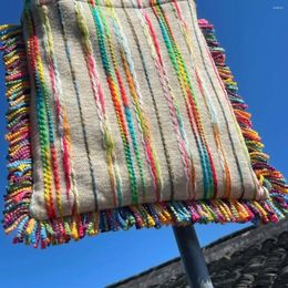 Evening Bags Colorful Travel Tassel Bag 2024 Crossbody Women Ethnic Retro Shoulder Multicolor Stripes Casual Totes Female