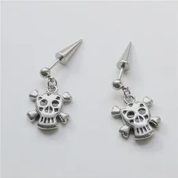 Stud Earrings Korean Version Simple Taper Ear Studs Ghost Head Stainless Steel Men's Fashion Halloween Party Jewellery