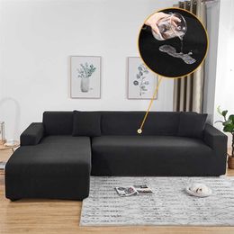 Elastic Waterproof Corner Sofa Cover for Furniture Living Room Magic Armchairs 3 Seater L Shape Sectional Couch Covers 2201122245