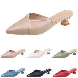Slippers Fashion Shoes Heels High Sandals Women GAI Triple White Black Red Yellow Green Color