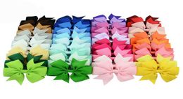 40 Colours Children Hair Accessories Fashion 3 inch kids Grosgrain Ribbon HairBows Baby Barrettes Girl HairBow WITH CLIP C286875973