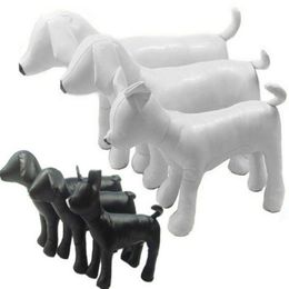 Cute New PVC Leather Dog Torsos Dog Models Dog Mannequins Leather Mannequin Black White Standing Position Models dogs Pet toy 1set269P